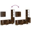 vidaXL Set de muebles de ba&ntilde;o 4 piezas madera contrachapada roble humo
