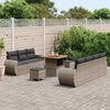 vidaXL Conjunto de sof&aacute; de jard&iacute;n 10 pcs Gris rat&aacute;n sint&eacute;tico