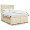 vidaXL Cama box spring con colch&oacute;n tela color crema 140x190 cm
