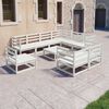vidaXL Set de sal&oacute;n de jard&iacute;n de 10 piezas blanco madera maciza pino