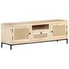 vidaXL Mueble para TV madera maciza mango y ca&ntilde;a natural 120x30x40 cm
