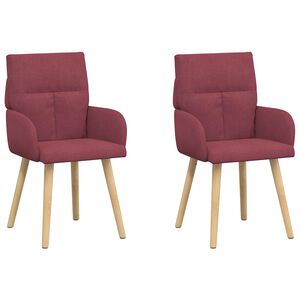 vidaXL Sillas de comedor 2 uds. Tela Rojo vino 60 x 56 x 96 cm