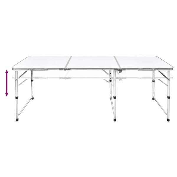 Mesita plegable de aluminio camping 180 x 60 cm