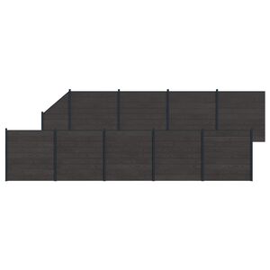 vidaXL Conjunto de valla 10 pcs 1657 x 186 cm WPC y Aluminio Negro