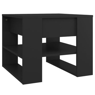 vidaXL Mesa de centro madera contrachapada negro 55,5x55x45 cm