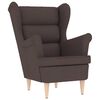 vidaXL Sill&oacute;n con reposapi&eacute;s de tela marr&oacute;n oscuro