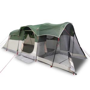 vidaXL Tienda de campa&ntilde;a familiar t&uacute;nel 8 personas impermeable verde