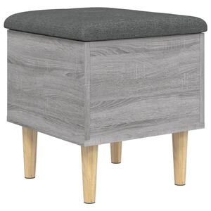 vidaXL Banco con almacenaje madera ingenier&iacute;a gris Sonoma 42x42x46 cm