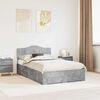 vidaXL Estructura de cama con cabecera Gris Concreto 135 x 190 cm