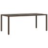 vidaXL Juego de comedor de jard&iacute;n 7 pzas con cojines rat&aacute;n PE marr&oacute;n