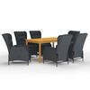 vidaXL Juego de comedor para jard&iacute;n de 7 piezas gris oscuro