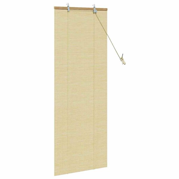 vidaXL Estor enrollable con cortinas Naturaleza 60 x 160 cm Bamb&uacute;