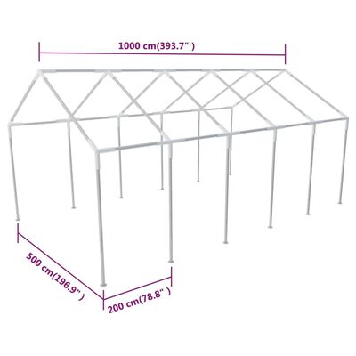 vidaXL Estructura de carpa de fiesta para jardín de acero 10x5 m