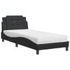 vidaXL Estructura de cama sin colch&oacute;n Zadar cuero sint&eacute;tico negro 80x200 cm