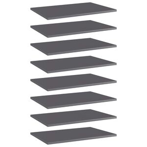 vidaXL Estante estanter&iacute;a 8 uds contrachapada gris brillo 60x40x1,5 cm