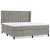 vidaXL Cama box spring con colch&oacute;n terciopelo gris claro 160x200 cm