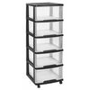 Curver Cajonera Essentials transparente y negro 100 L