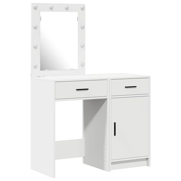 vidaXL Mesa de tocador con caj&oacute;n 2 pcs Blanco 50 x 41 x 135 cm