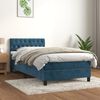vidaXL Cama box spring con colch&oacute;n terciopelo azul oscuro 90x200 cm