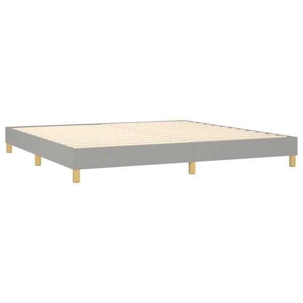 vidaXL Cama box spring con colch&oacute;n tela gris claro 200x200 cm