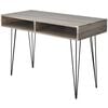 vidaXL Escritorio con 2 compartimentos gris