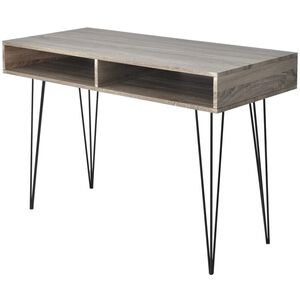 vidaXL Escritorio con 2 compartimentos gris