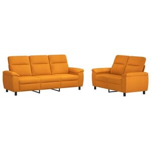 vidaXL Juego de Sof&aacute; 2 pcs Amarillo oscuro Tela