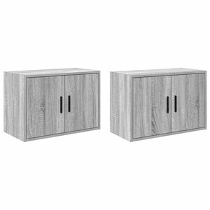 vidaXL Armarios de pared 2 uds para garaje madera gris sonoma