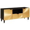 vidaXL Mueble de TV con cajón Negro y dorado 105 x 33 x 46 cm