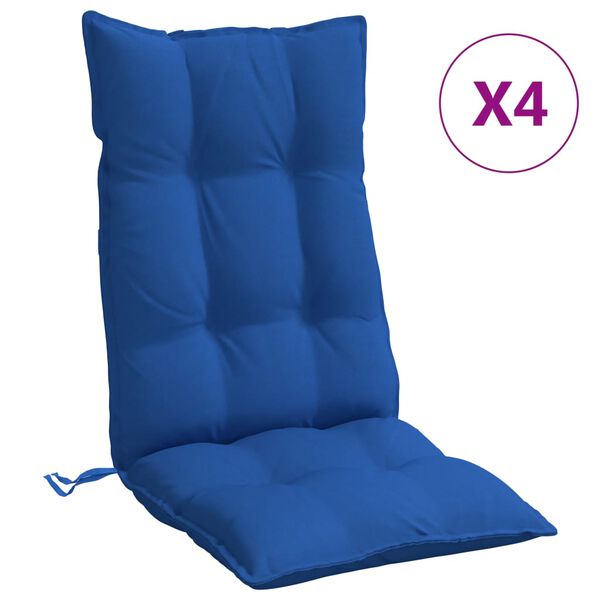 vidaXL Cojines de silla con respaldo alto 4 uds tela Oxford azul klein
