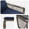 vidaXL Juego de muebles de exterior con coj&iacute;n 5 pcs Gris y marino