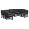 vidaXL Conjunto de sof&aacute;s de exterior Negro Poli&eacute;ster