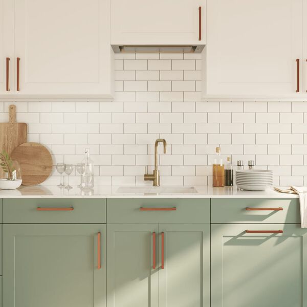 vidaXL Tiradores para armarios 5 uds acero inoxidable bronce 192 mm