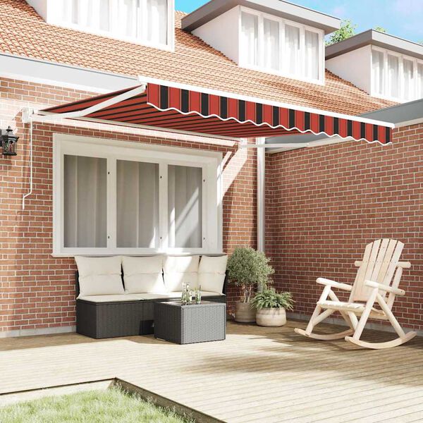 vidaXL Toldo Retr&aacute;ctil Naranja y Marr&oacute;n 300 x 250 cm