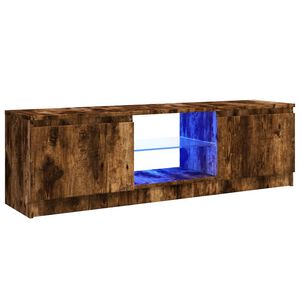 vidaXL Mueble de TV con luces LED roble ahumado 120x30x36 cm
