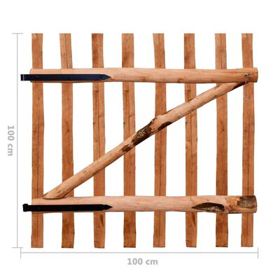 vidaXL Puerta para valla 100x100cm madera de avellano impregnada