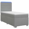 vidaXL Cama box spring con colch&oacute;n Gris Claro 80 x 200 cm Tela