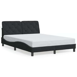 vidaXL Estructura de cama sin colch&oacute;n terciopelo negro 140x190 cm