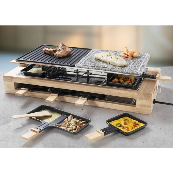 Bestron Parrilla raclette ARG300BW madera negro XL 1500 W