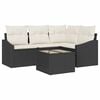 vidaXL Conjunto de sof&aacute;s de jard&iacute;n 5 uds. Marr&oacute;n y crema