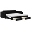 vidaXL Sof&aacute; cama nido con cajones tela negro 80x200 cm