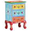 vidaXL Mesita de noche pintada a mano madera maciza mango 40x30x60 cm