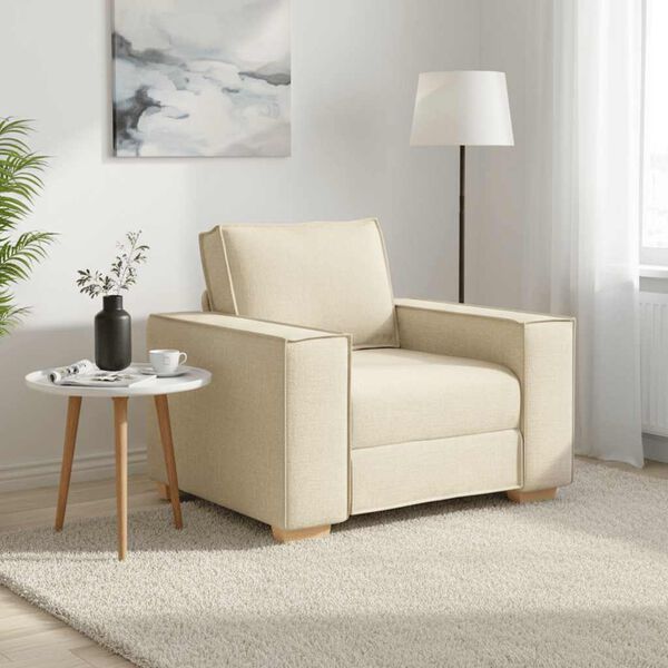 vidaXL Sof&aacute; Sill&oacute;n Tela Crema 60 cm