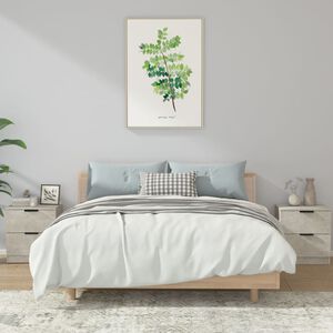 vidaXL Mesita de noche 2 uds madera contrachapada gris hormig&oacute;n