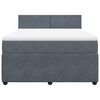 vidaXL Cama box spring con colch&oacute;n terciopelo gris oscuro 140x200 cm
