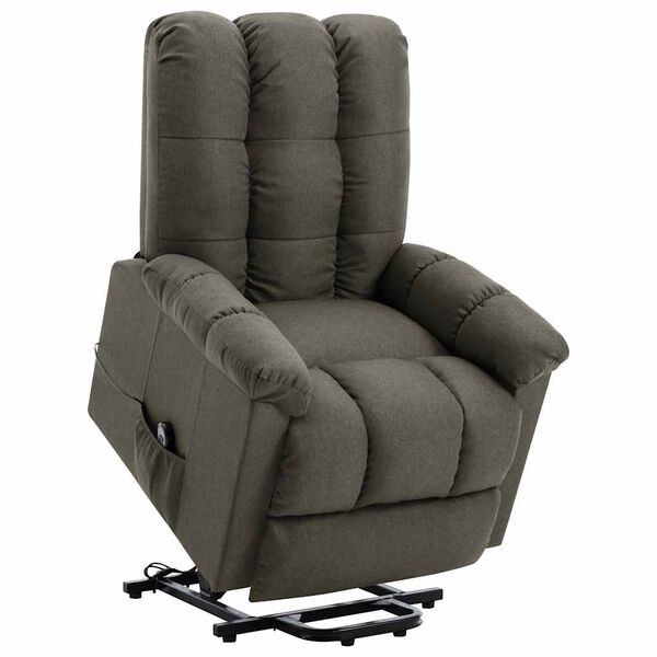 vidaXL Sill&oacute;n elevable tela gris taupe