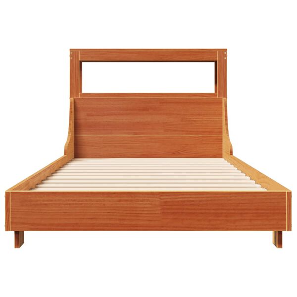 vidaXL Cama sin colch&oacute;n madera maciza de pino marr&oacute;n cera 100x200 cm