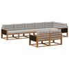 vidaXL Conjunto de sof&aacute;s de exterior 8 uds. Natural y Gris Claro