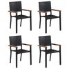 vidaXL Set de muebles de comedor de jard&iacute;n 5 piezas de rat&aacute;n negro