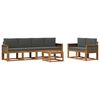 vidaXL Conjunto de sof&aacute;s de exterior 6 uds. Natural y Antracita